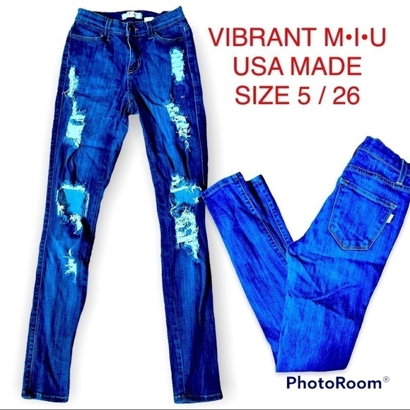 👖 3 for $30 👖VIBRANT MIU DISTRESSED SKINNY JEANS size 5 26 - Picture 1 of 1